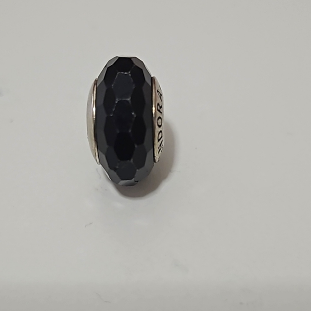 Pandora Black Facet Murano Glass Charm